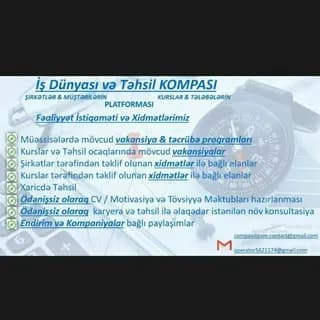Profile image of İş Elanları və Təhsil Dünyası on Telegram